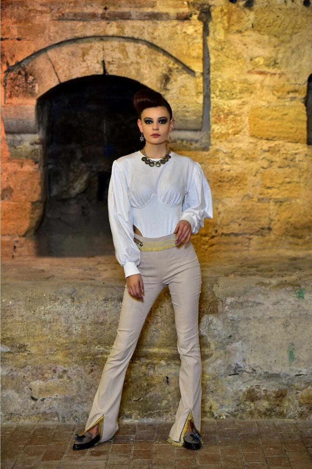 Cut-out Detaylı Beyaz Sweat Bodysuit - 2