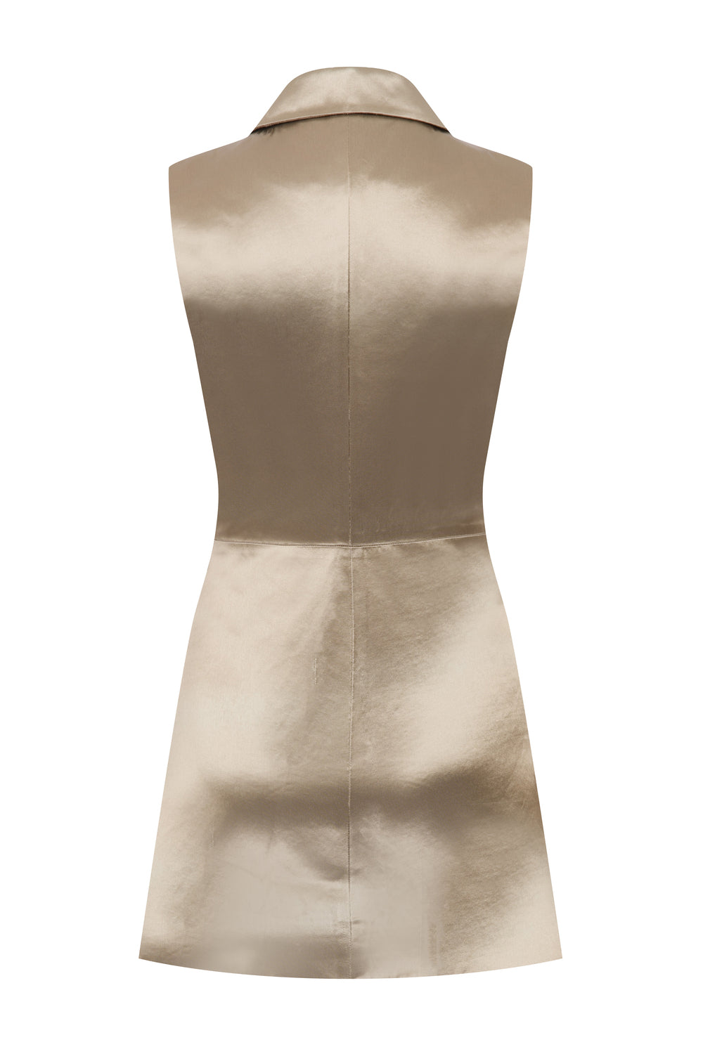 Cut-out Detaylı & Kruvaze Kapamalı Saten Mini Ceket Elbise - 1