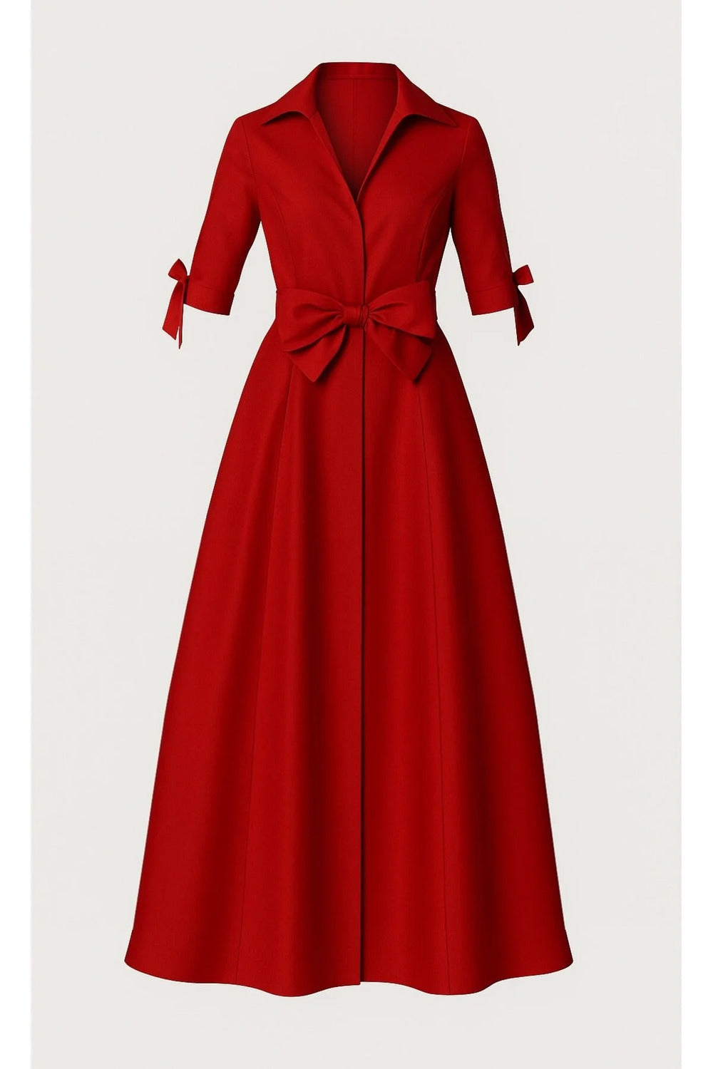 Manşeti Bağlama Detaylı & Cepli Maxi Tafta Gömlek Elbise - 1