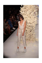 V-yakalı & Şifon Üzeri Payetli Özel Tasarım Şık Tulum - 0