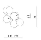 Atom Apli̇k 2L Kri̇stal-Si̇yah Ø18Xl40Xh23 Cm G9 2X40W