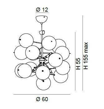 Atom Sarkit 6L Kri̇stal-Kirmizi Ø60X55 Cm G9 6X40W