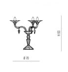 Dedalo Masa Lambasi 3L Krom Ø70X60 Cm E14 3X40W