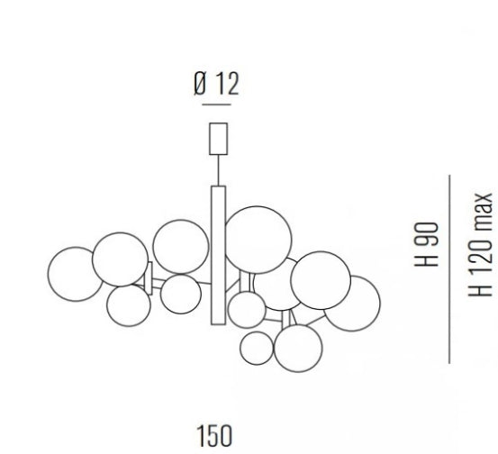 Global Sarkit 16L Bakir Ø150X110 Cm E27 16X40W