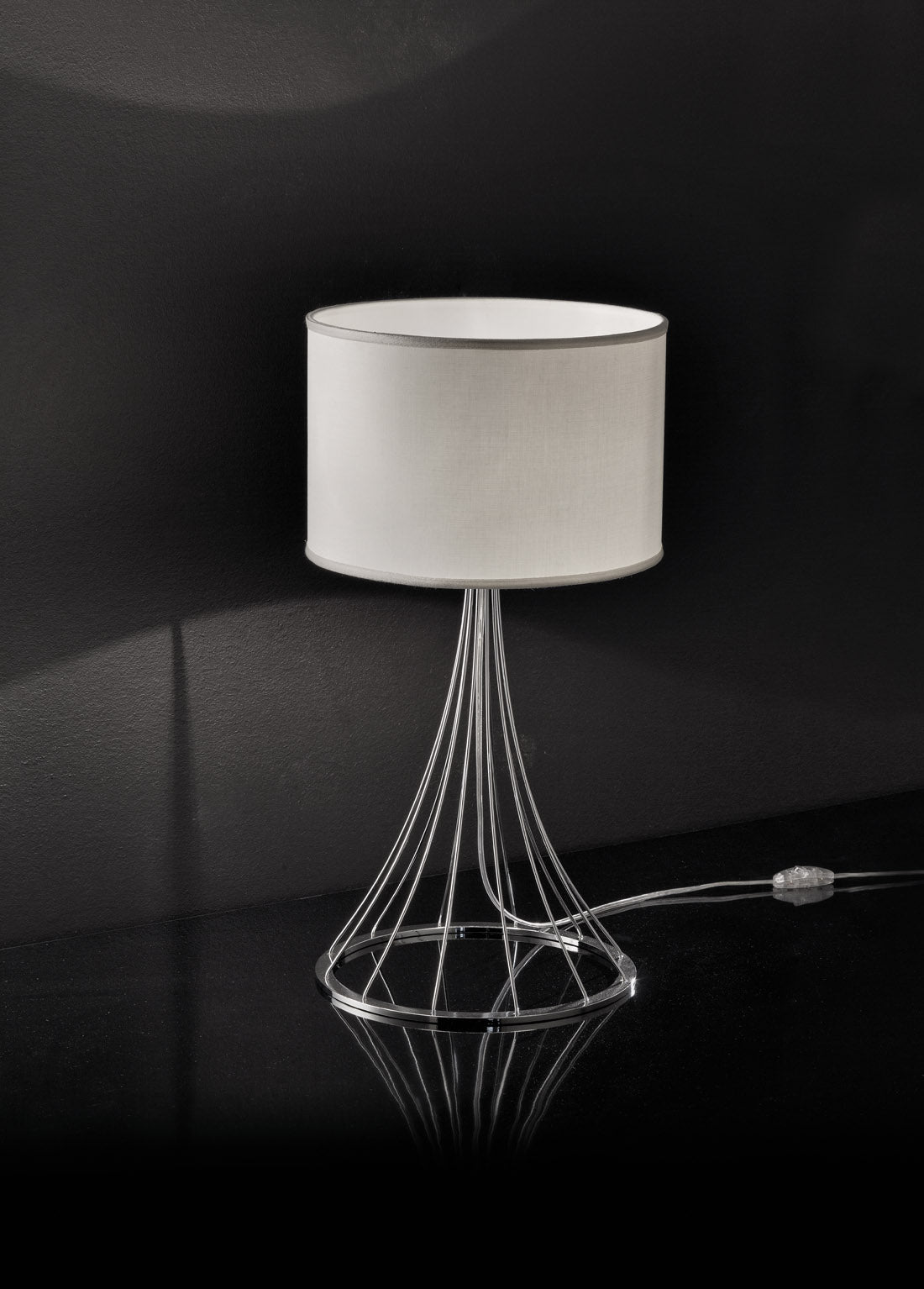 Rialto Masa Lambasi 1L Krom-Beyaz Ø30X58 Cm E27 1X60W