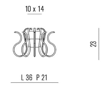 Wave Apli̇k 2L Kri̇stal-Krom Ø36X23 Cm G9 2X40W