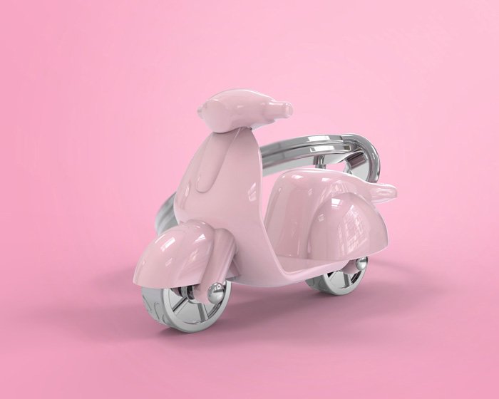 Metalmorphose-Scooter Anahtarlık Pembe-Anahtarlık-2-Milagron.com