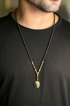 Mey Atelier-King Leo – Antika Aslan Figürlü Onyx Tiger Eye Unisex Kolye-Kolye-4-Milagron.com