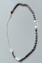 Mey Atelier-Royal Black –coral Silver Black Pearl Unisex Necklace-Kolye-2-Milagron.com