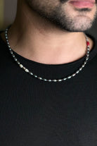 Mey Atelier-Royal Black –coral Silver Black Pearl Unisex Necklace-Kolye-4-Milagron.com