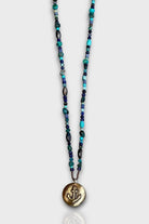 Mey Atelier-Sailor 24 – Karma Mavi Taşlı Antika Bronz Çapa Unisex Kolye-Kolye-1-Milagron.com