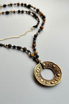 Mey Atelier-Twelve Points - Karma Taş Bronz Antika Uçlu Unisex Kolye-Kolye-2-Milagron.com