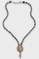 Mey Atelier-Vincent The Unique – Antik Jade Lapis Bronz Roma Paralı Gümüş Unisex Kolye-Kolye-1-Milagron.com