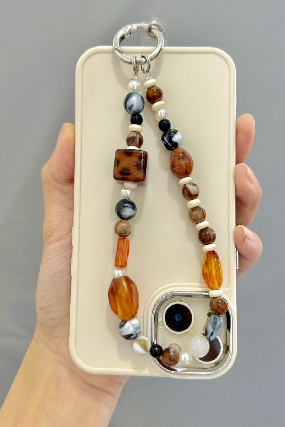 Amber Beaded Telefon Charm - 1