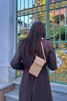 Meyfar-Bej Deri Kartlık - Telefon Bölmeli Çanta-Omuz Çantası-5-Milagron.com