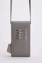 Meyfar-Gri Deri Kartlık - Telefon Bölmeli Çanta-Omuz Çantası-2-Milagron.com