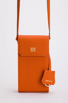 Meyfar-Turuncu Deri Kartlık - Telefon Bölmeli Çanta-Omuz Çantası-1-Milagron.com