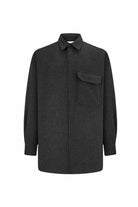 Midground-Oversize Kesim Cepli Yünlü Gömlek-Gömlek-1-Milagron.com