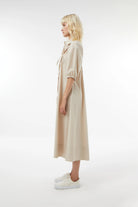 Midground-Sırt Dekolteli Gömlek Elbise-Elbise-4-Milagron.com