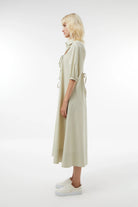 Midground-Sırt Dekolteli Gömlek Elbise-Elbise-4-Milagron.com