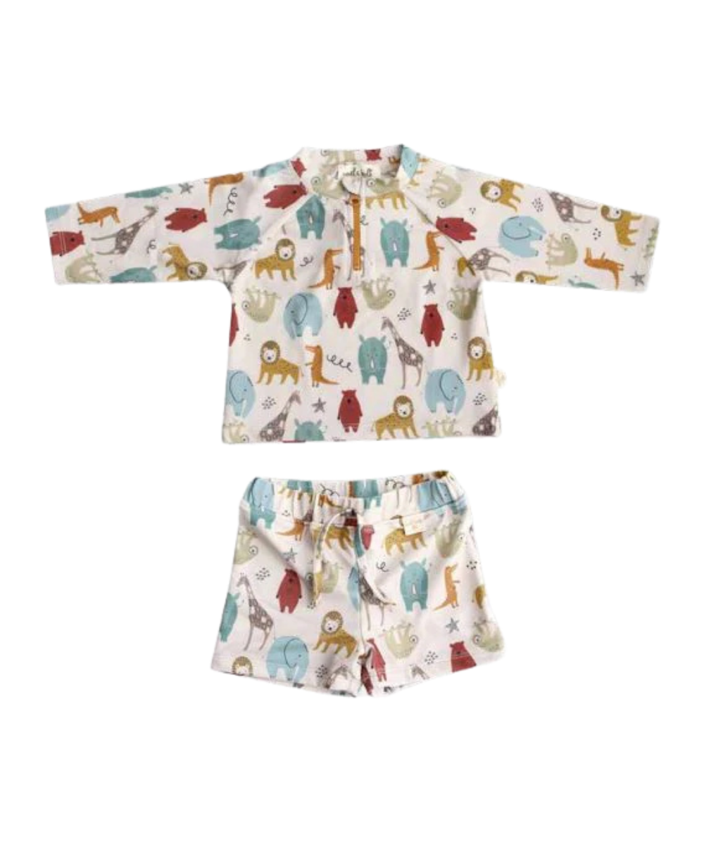 Uv Korumalı Alt Üst Erkek Bebek Set - Jungle