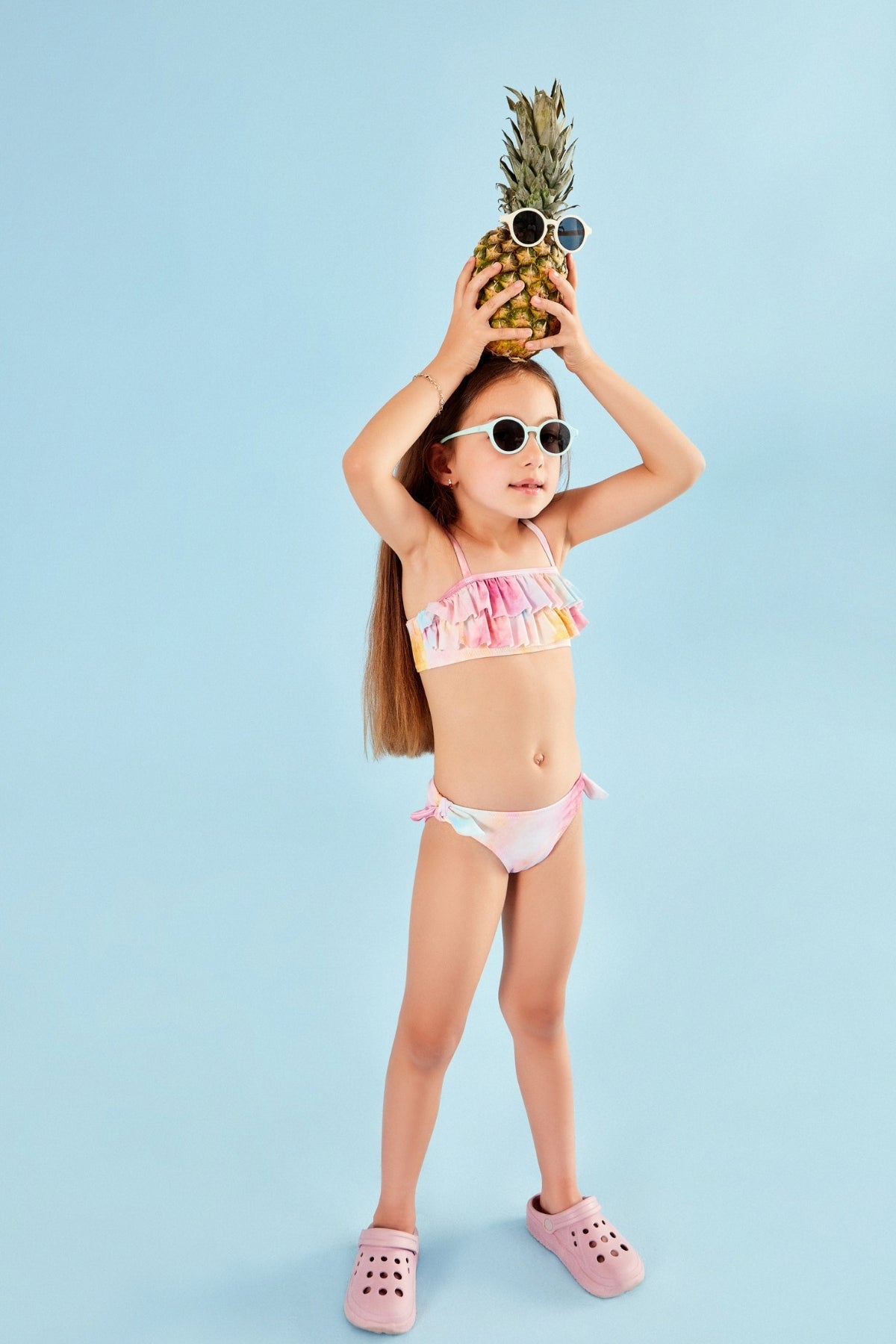 Uv Korumalı Fırfırlı Tie Dye Bikini Set - 0