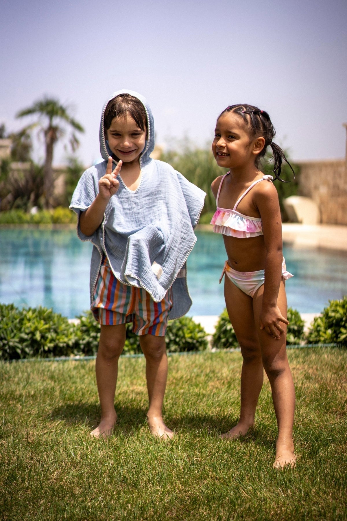 Uv Korumalı Fırfırlı Tie Dye Bikini Set - 2