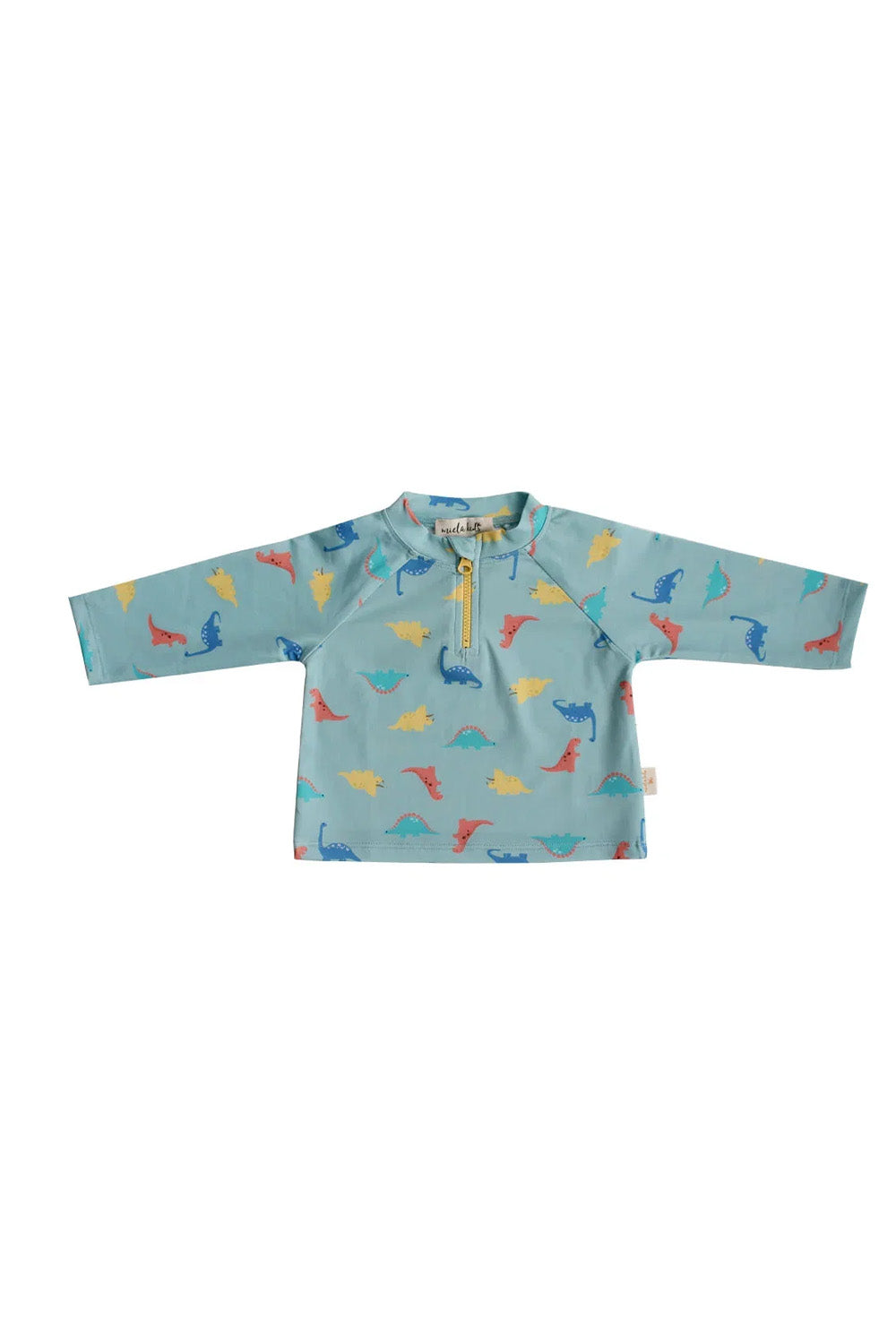 Miela Kids-Uv Korumalı Alt Üst Erkek Bebek Seti – Dinoland Mint-Bebek Swimwear-2-Milagron.com