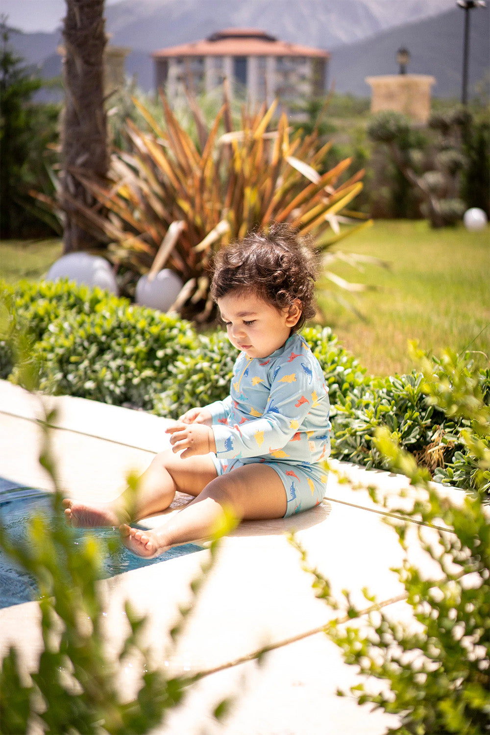 Miela Kids-Uv Korumalı Alt Üst Erkek Bebek Seti – Dinoland Mint-Bebek Swimwear-4-Milagron.com
