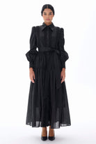 Miha-Dantel Şeri̇t Detaylı Tafta Elbi̇se-Elbise-1-Milagron.com