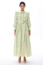 Miha-Dantel Şeri̇t Detaylı Tafta Elbi̇se-Elbise-5-Milagron.com