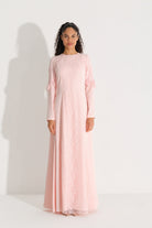 Dantelli Krep ElbiSe Pembe