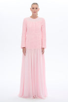 Miha-Empi̇rde Detayli Elbi̇se Pembe-1-Milagron.com