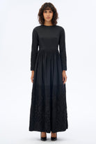 Miha-Eteği̇ Brodeli̇ Tafta Elbi̇se-Elbise-5-Milagron.com