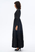 Miha-Eteği̇ Brodeli̇ Tafta Elbi̇se-Elbise-7-Milagron.com