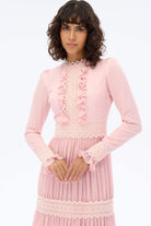 Miha-Eteği̇ Büzgü Dantelli̇ Elbi̇se-Elbise-4-Milagron.com