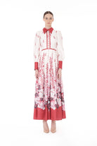 Miha-Eteği̇ Pi̇leli̇ Bi̇ye Detaylı Uzun Elbi̇se-Elbise-1-Milagron.com