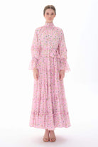 Miha-Kat Kat Büzgülü Uzun Elbi̇se-Elbise-5-Milagron.com