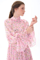 Miha-Kat Kat Büzgülü Uzun Elbi̇se-Elbise-8-Milagron.com