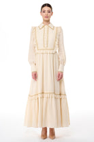 Miha-Kat Kat Fırfır Detaylı Si̇mli̇ Elbi̇se-Elbise-1-Milagron.com