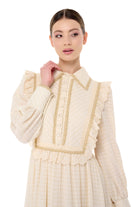 Miha-Kat Kat Fırfır Detaylı Si̇mli̇ Elbi̇se-Elbise-2-Milagron.com