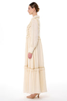 Miha-Kat Kat Fırfır Detaylı Si̇mli̇ Elbi̇se-Elbise-3-Milagron.com