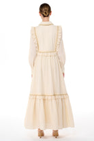 Miha-Kat Kat Fırfır Detaylı Si̇mli̇ Elbi̇se-Elbise-4-Milagron.com