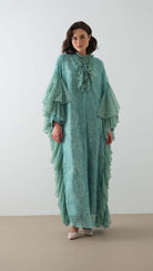 Miha-Kollari Dantel Firfirli Kaftan Elbi̇se Mint-1-Milagron.com