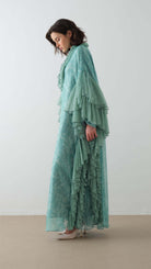Miha-Kollari Dantel Firfirli Kaftan Elbi̇se Mint-4-Milagron.com