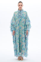 Kollari Firfir Detayli Kaftan ElbiSe Mint