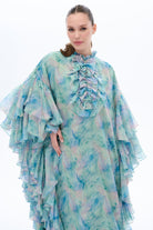 Kollari Firfir Detayli Kaftan ElbiSe Mint