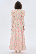 Miha-Kolları Kabarık Çi̇çek Desenli̇ Elbi̇se-Elbise-11-Milagron.com