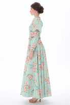 Miha-Kolları Kabarık Çi̇çek Desenli̇ Elbi̇se-Elbise-6-Milagron.com