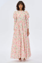 Miha-Kolları Kabarık Çi̇çek Desenli̇ Elbi̇se-Elbise-9-Milagron.com